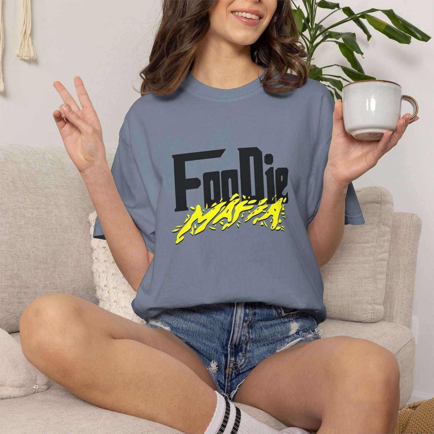 L.O.E.F Foodie Mafia Unisex Tee Shirt (Bright Yellow)