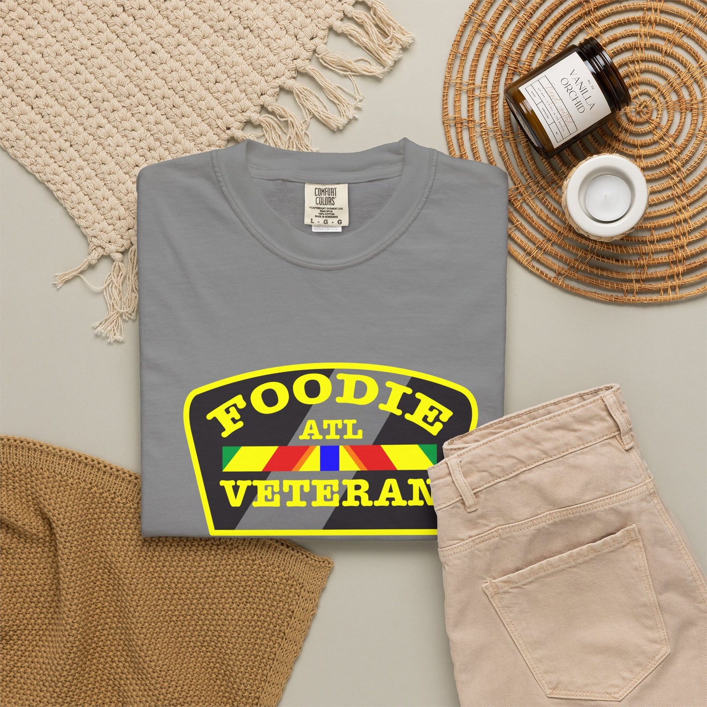 L.O.E.F Foodie Veteran ATL Unisex Tee Shirt (Yellow)