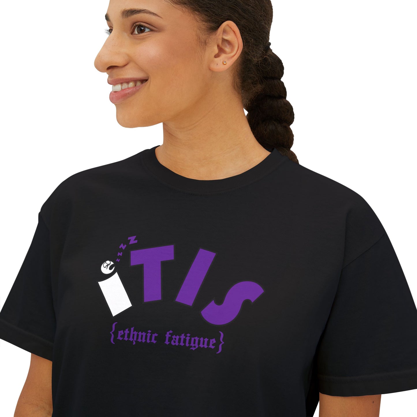 L.O.E.F ITIS Women Boxy Tee (Purple)