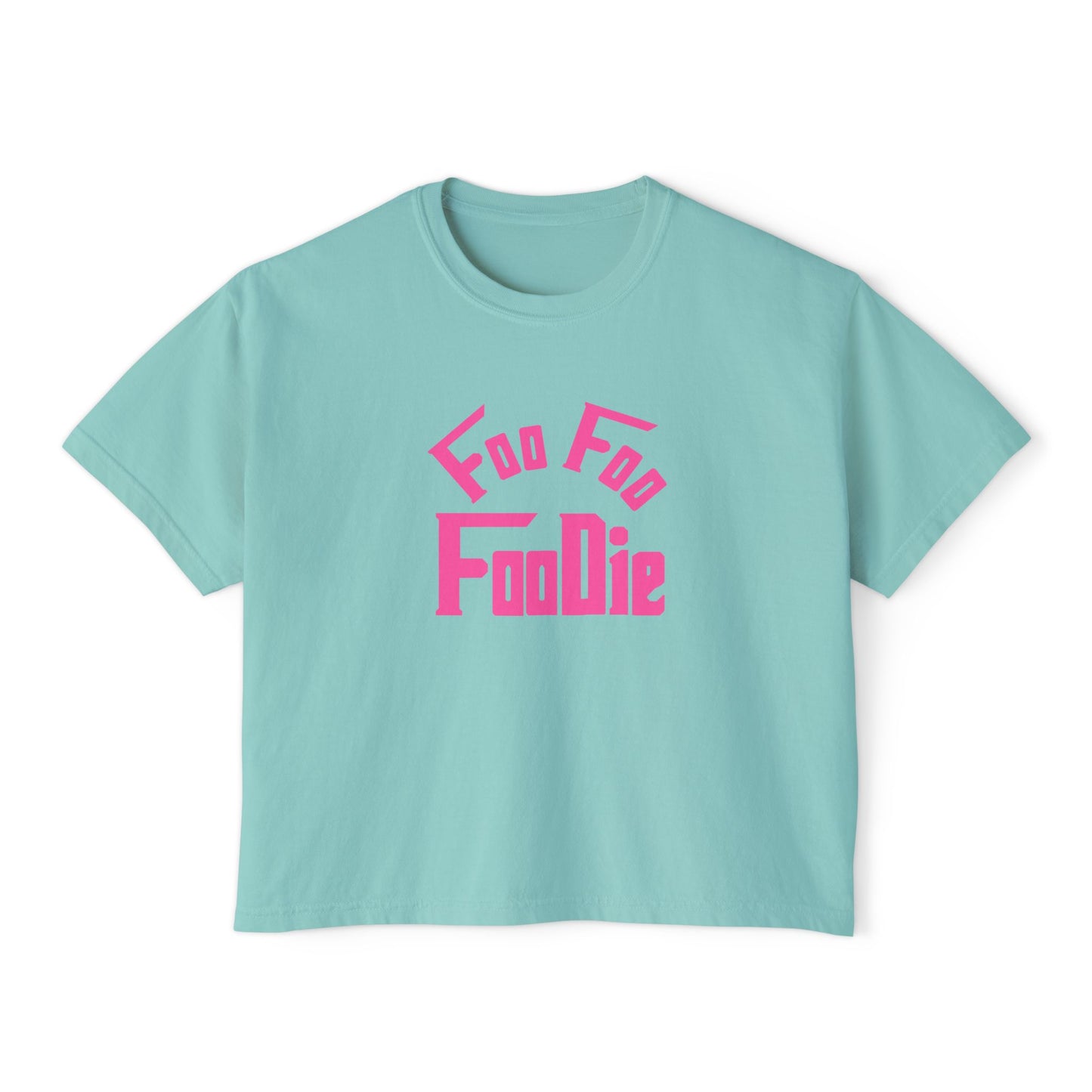 L.O.E.F FOO FOO FOODIE Women Boxy Tee(Hot Pink)