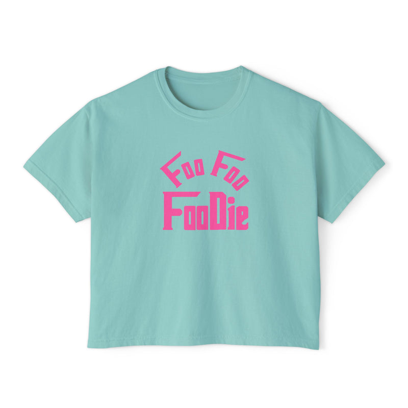 L.O.E.F FOO FOO FOODIE Women Boxy Tee(Hot Pink)