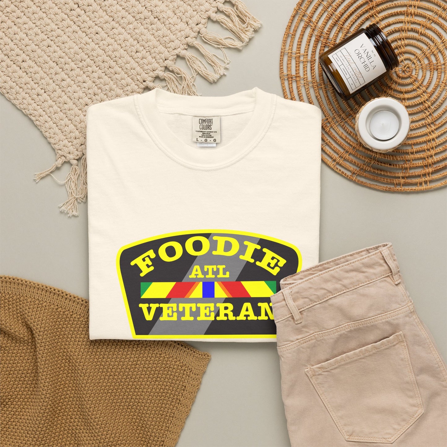 L.O.E.F Foodie Veteran ATL Unisex Tee Shirt (Yellow)