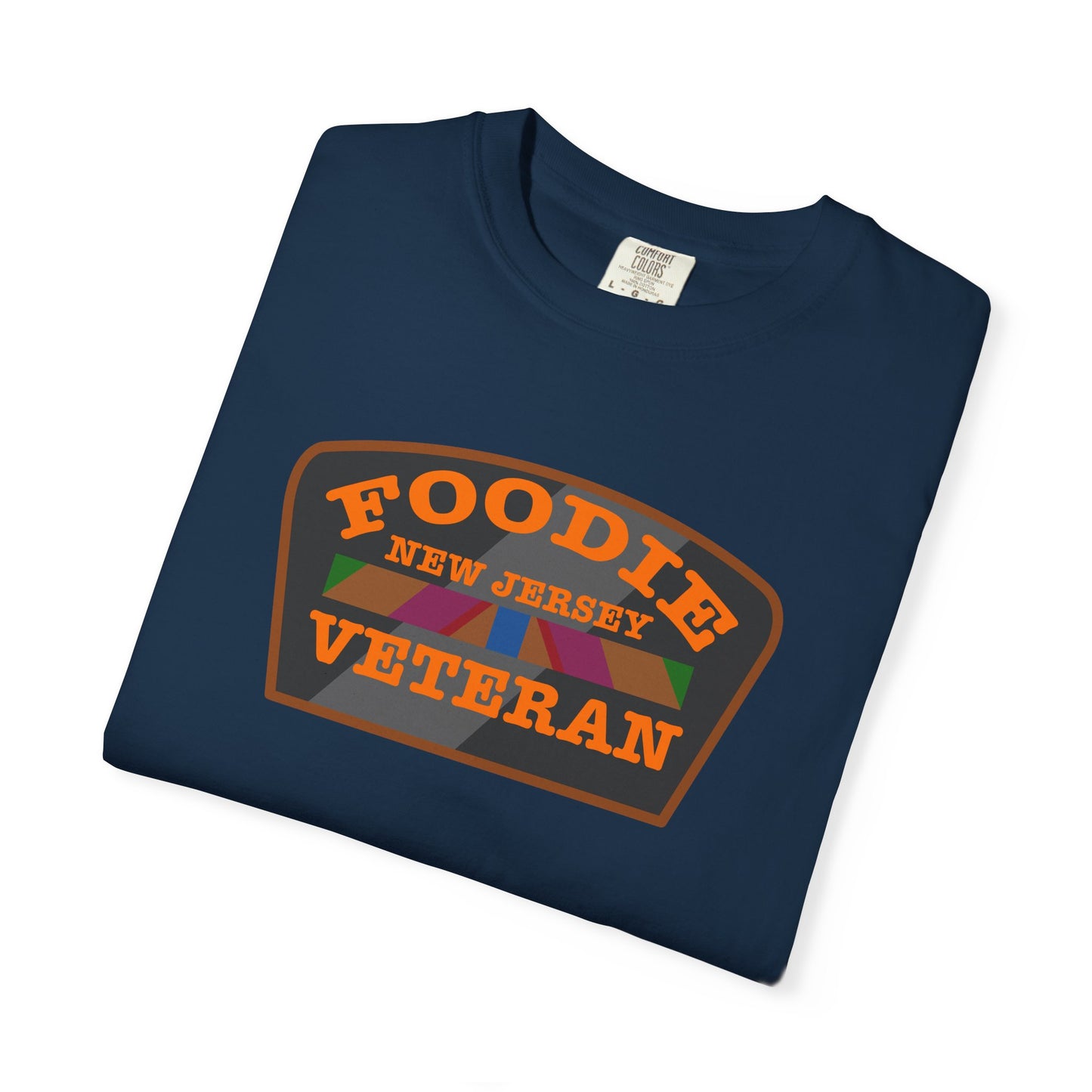 L.O.E.F Foodie Veteran NEW JERSEY Unisex Tee Shirt (Orange)