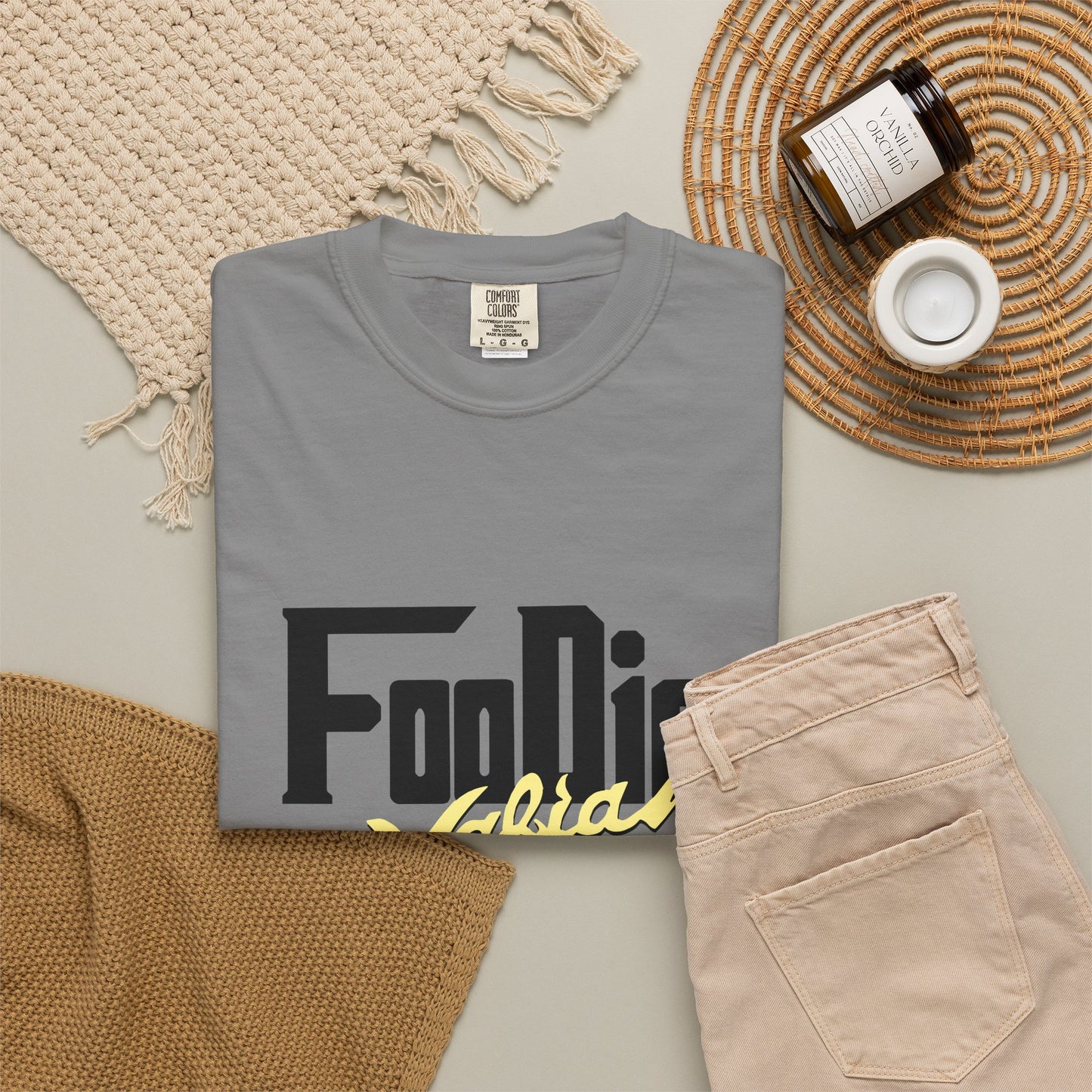 L.O.E.F Foodie Mafia Unisex Tee shirt (Soft Yellow)