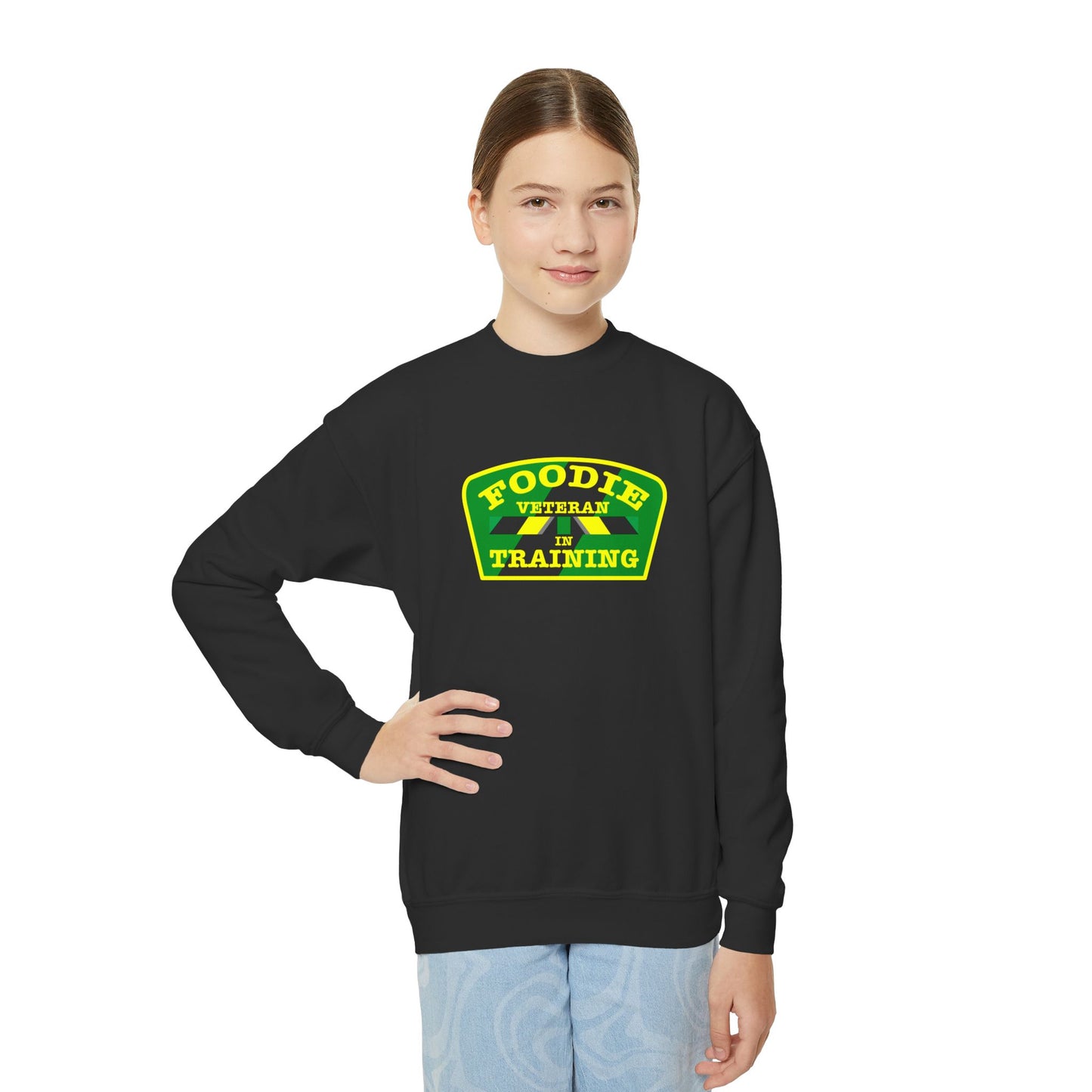 L.O.E.F Young Foodie Veteran In Training Sweatshirt (Yellow and Green)