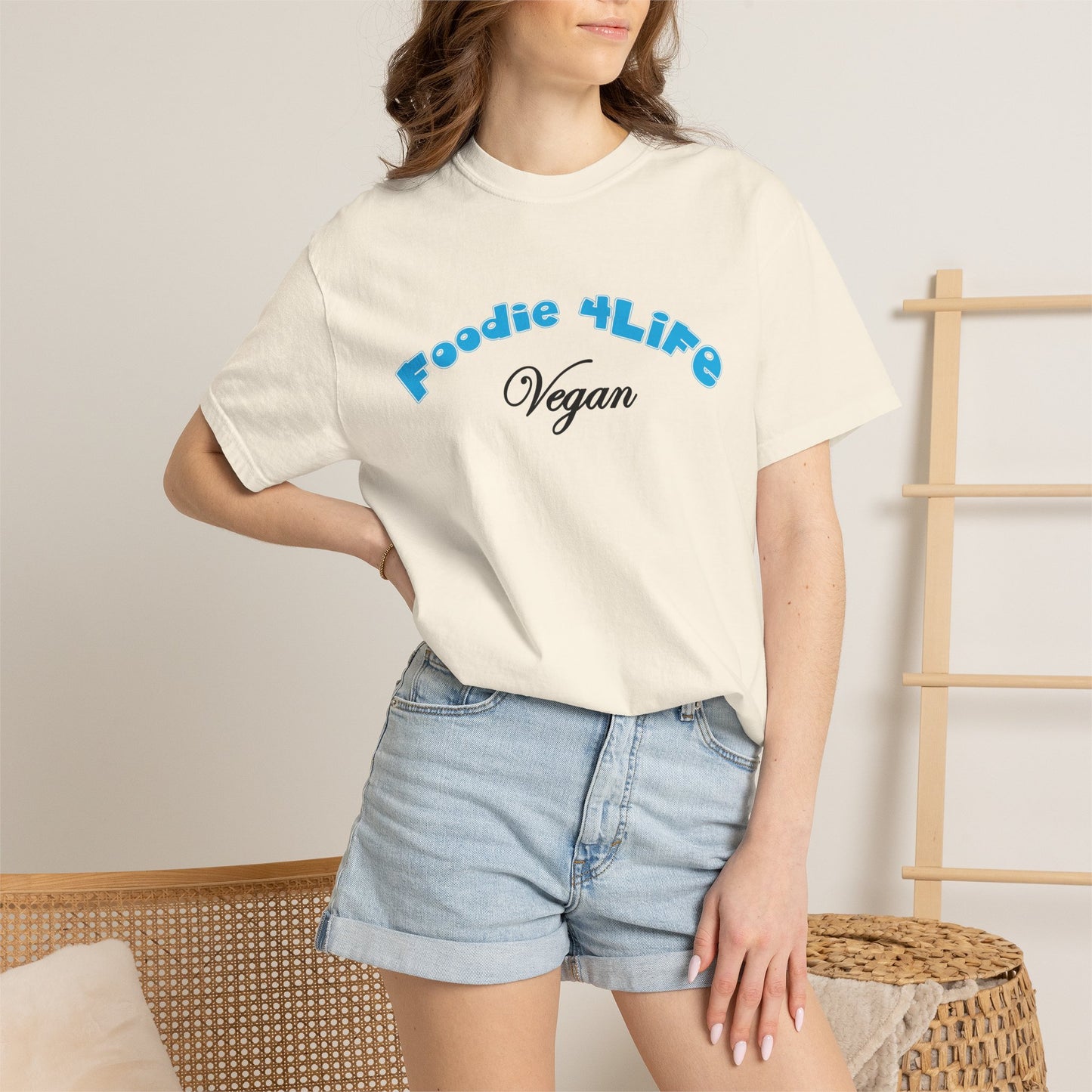 L.O.E.F Foodie 4Life Vegan Unisex Tee Shirt (Sky Blue)