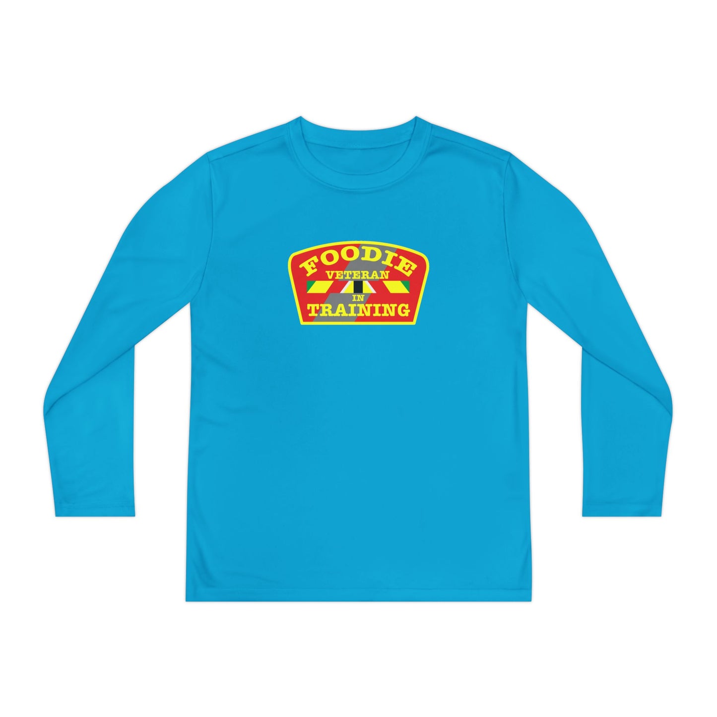 L.O.E.F Foodie Veteran In Training Youth Long Sleeve Tee (Yellow and Red)