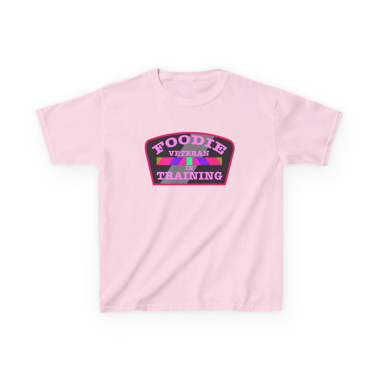 L.O.E.F Foodie Veteran In Training Kids Tee Shirt (Pink)