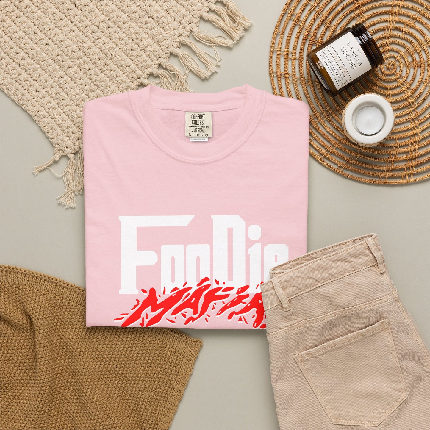 L.O.E.F Foodie Mafia Unisex Tee Shirt  (Red)