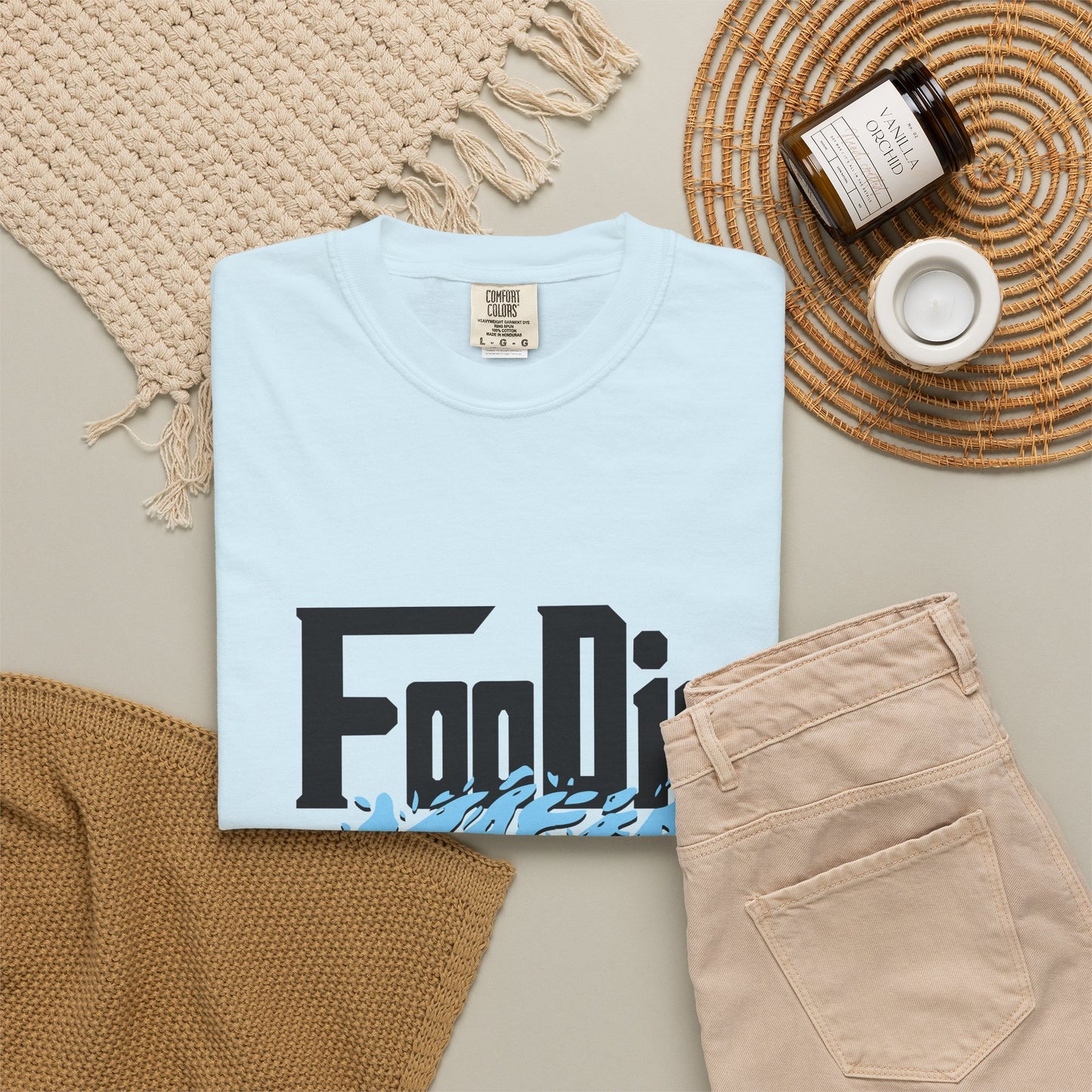 L.O.E.F Foodie Mafia Unisex Tee Shirt (Baby Blue)
