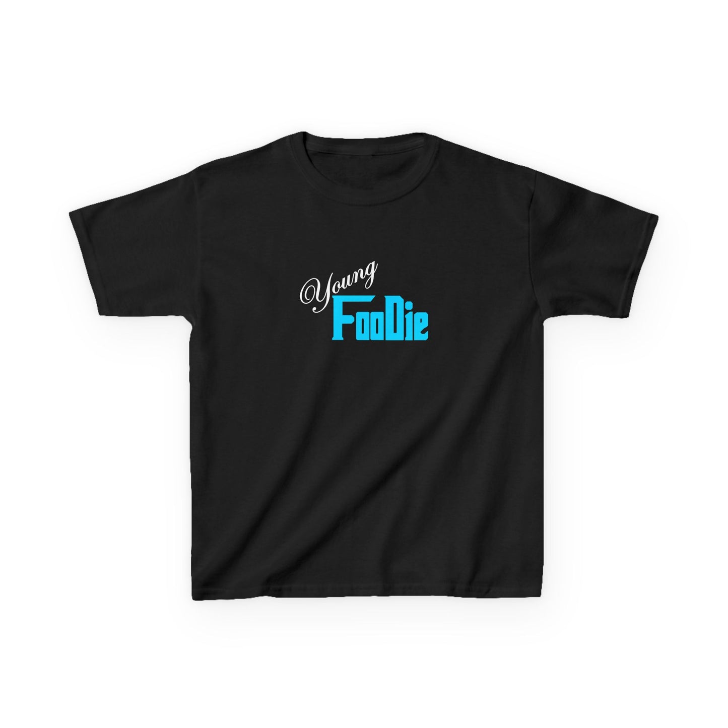 L.O.E.F White Young Foodie Kids Tee Shirt (Neon Blue)