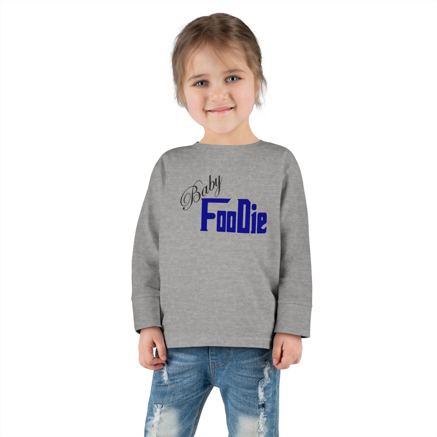 L.O.E.F Baby Foodie Toddler Long Sleeve Tee (Dark Blue)