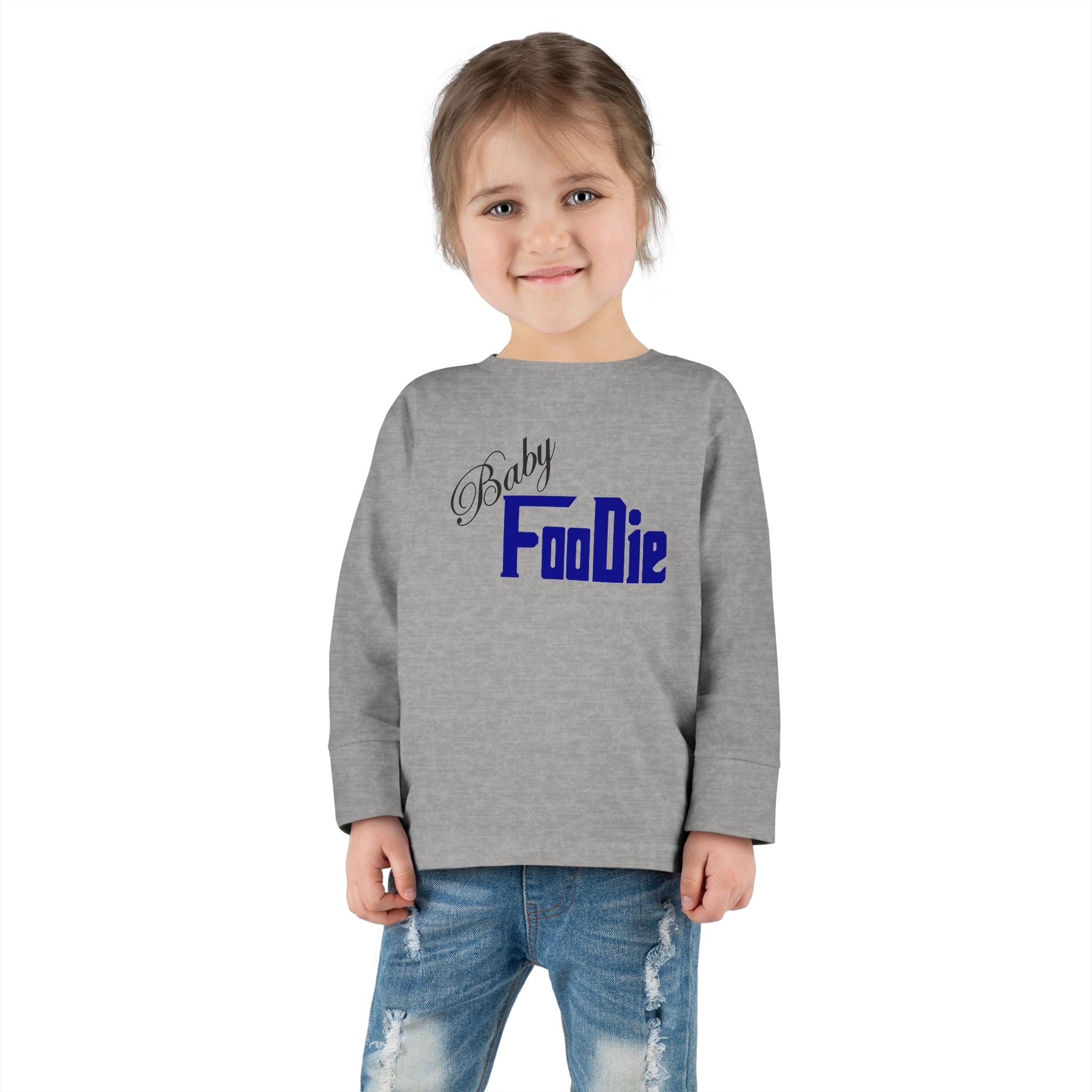 L.O.E.F Baby Foodie Toddler Long Sleeve Tee (Dark Blue)