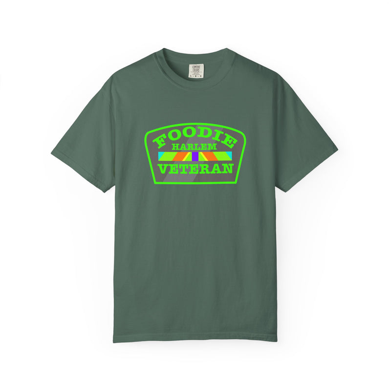 L.O.E.F Foodie Veteran HARLEM Unisex Tee Shirt (Neon Green)