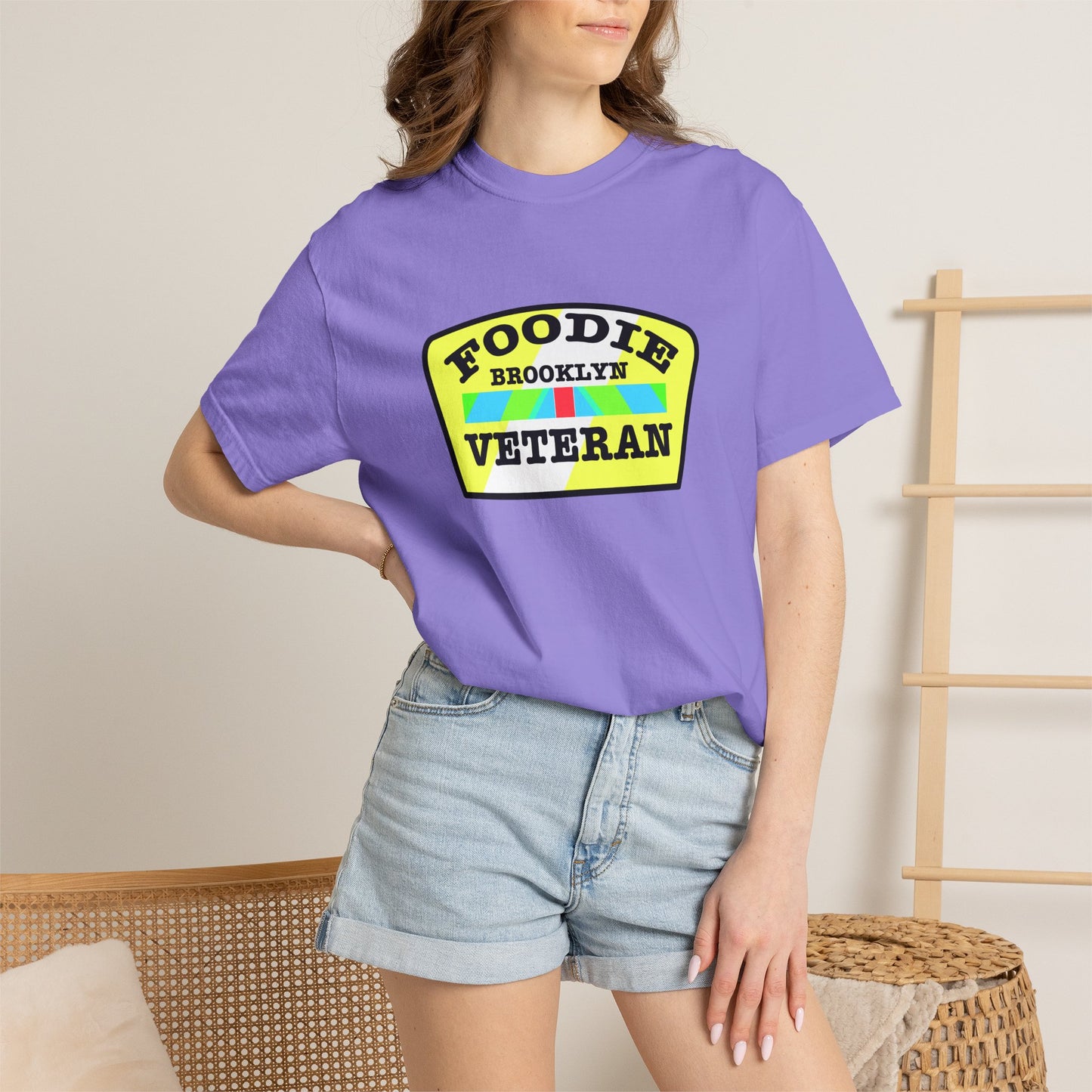 L.O.E.F Foodie Veteran BROOKLYN Unisex Tee Shirt (Yellow and Black)