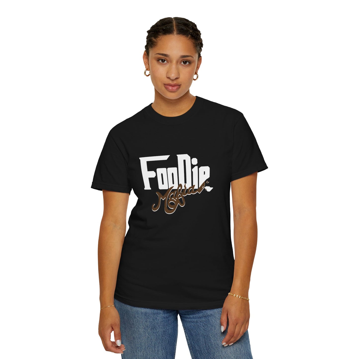 L.O.E.F White Foodie Mafia Unisex Tee shirt (Dark Brown)