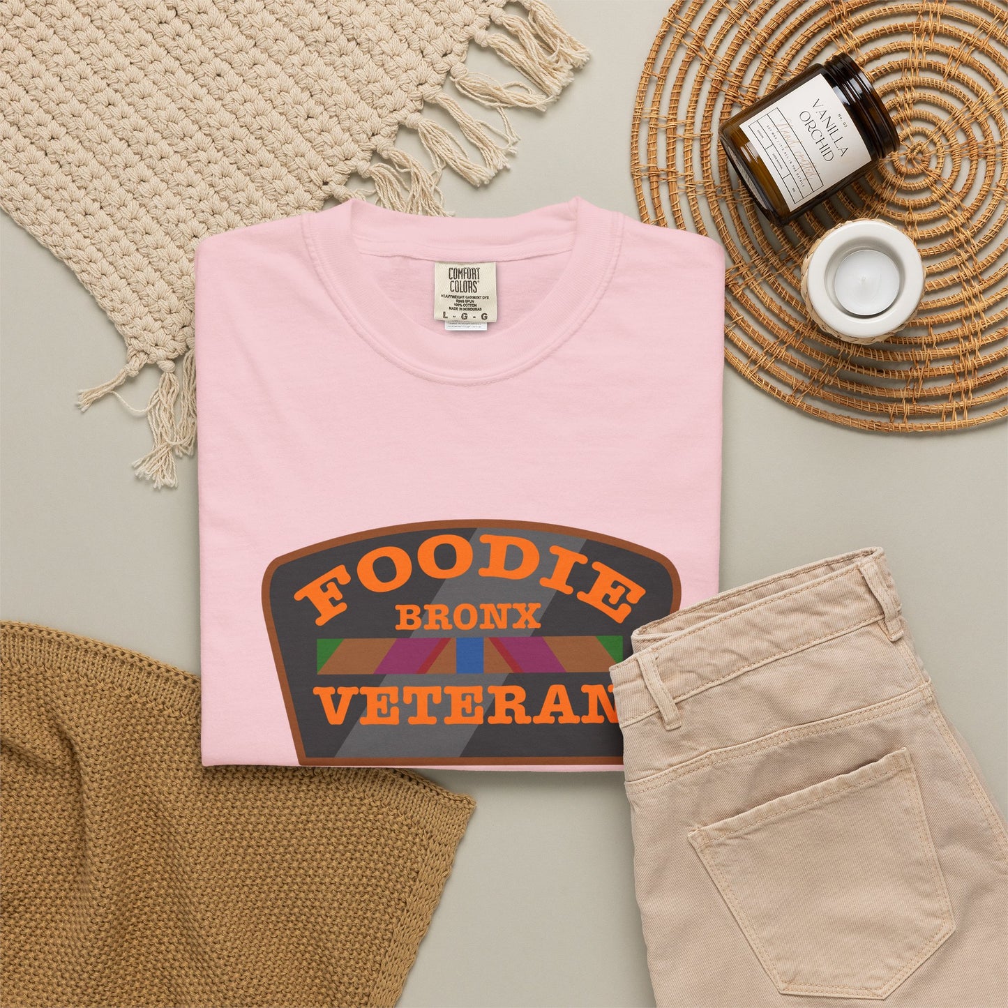 L.O.E.F Foodie Veteran Bronx Unisex Tee Shirt (Orange)