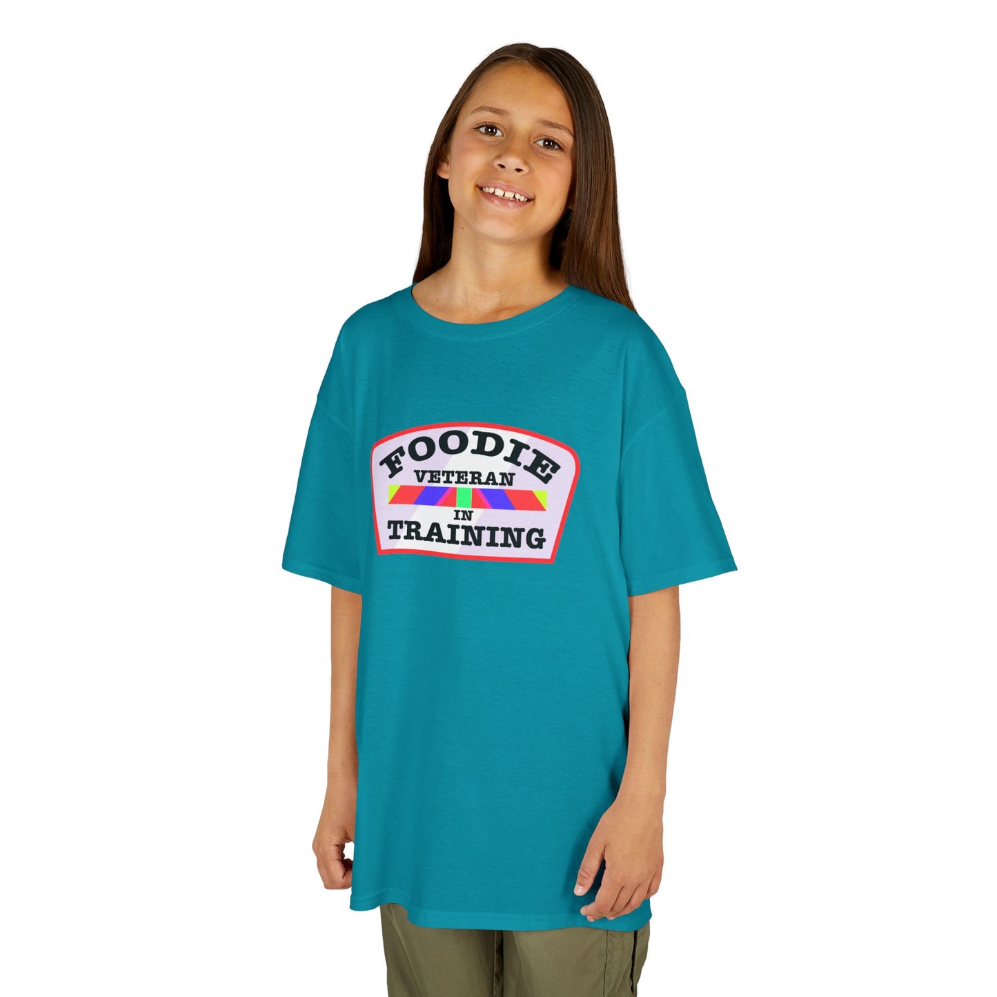 L.O.E.F Foodie Veteran In Training Kids Tee Shirt (Soft Pink)