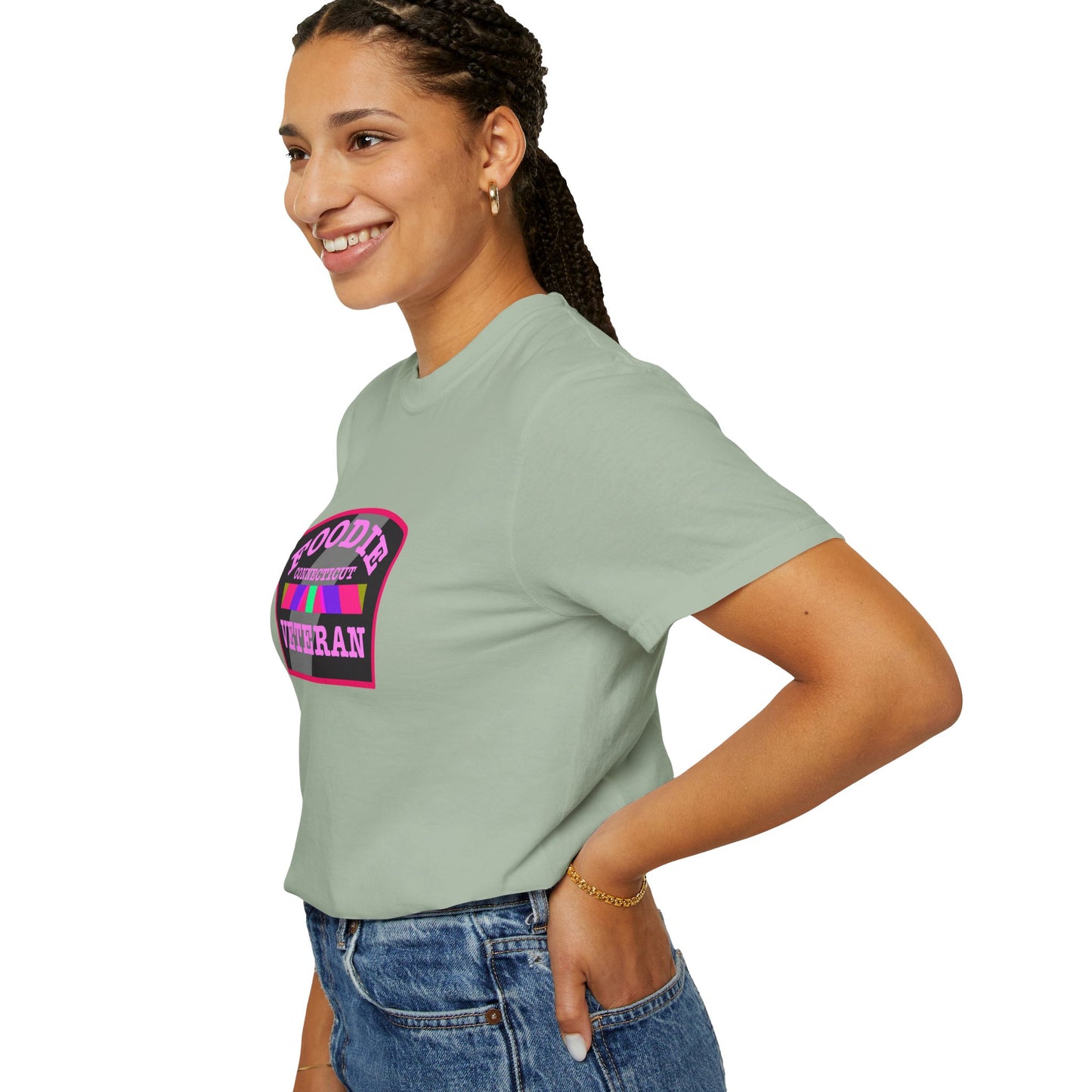 L.O.E.F Foodie Veteran CONNECTICUT Unisex Tee Shirt (Pink)