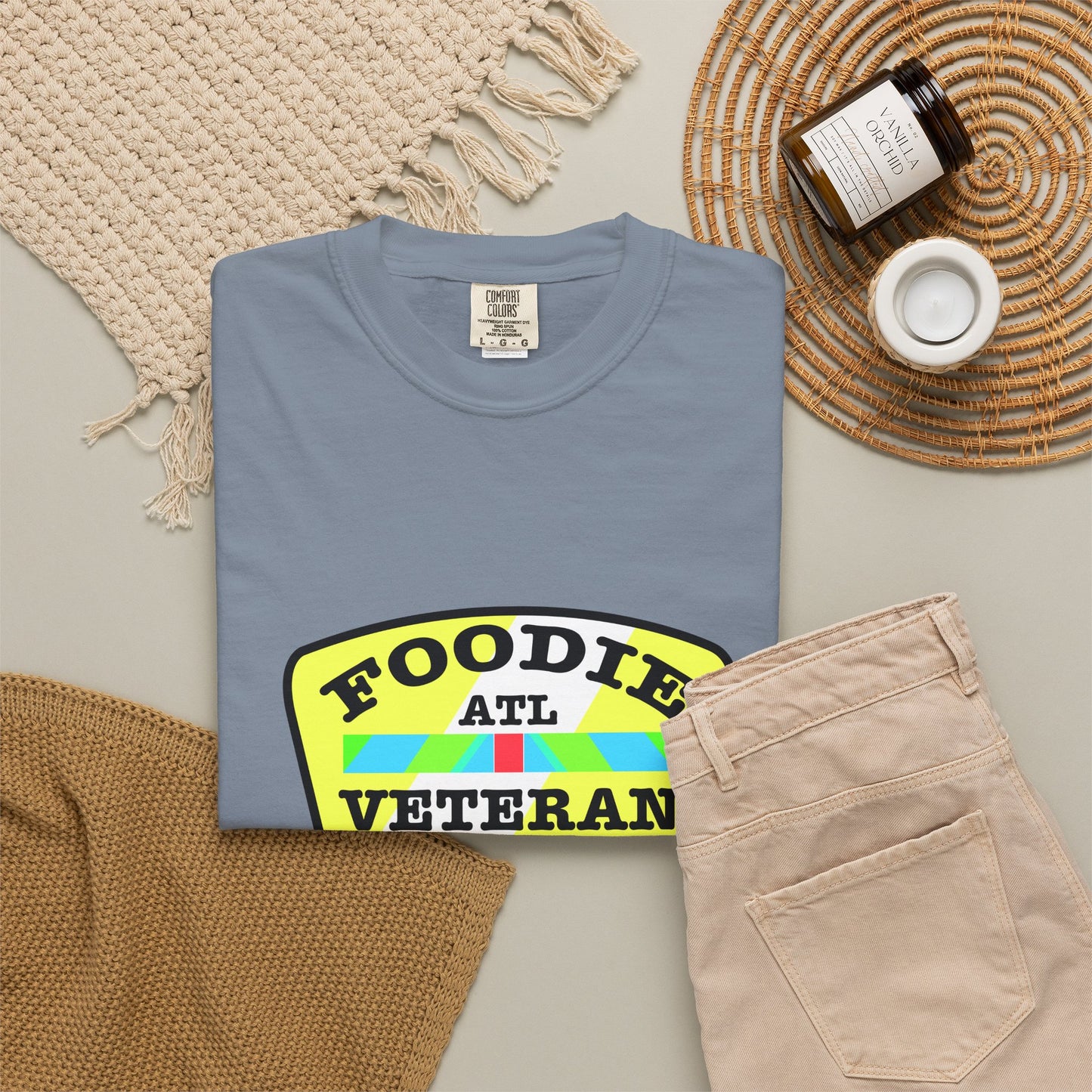 L.O.E.F Foodie Veteran ATL Unisex Tee Shirt (Yellow and Black)