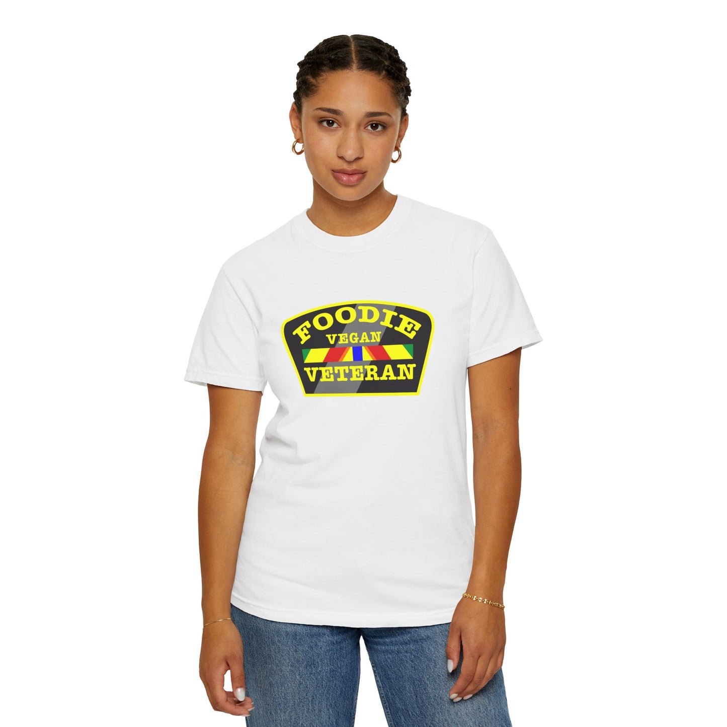 L.O.E.F Foodie Veteran VEGAN Unisex Tee Shirt (Yellow)