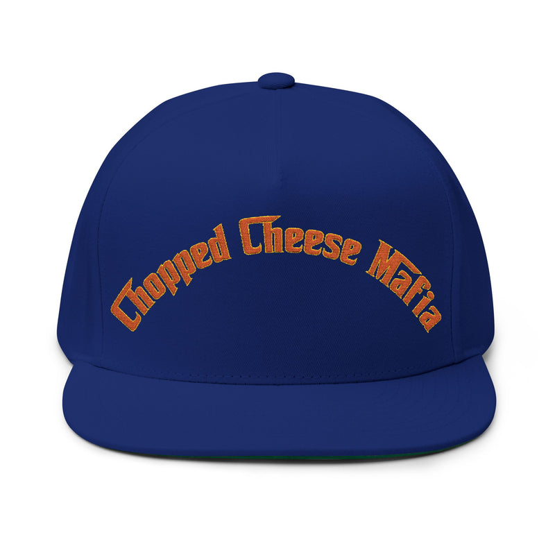 Flat Bill Cap — "Chopped Cheese Mafia" Embroidered Streetwear Hat