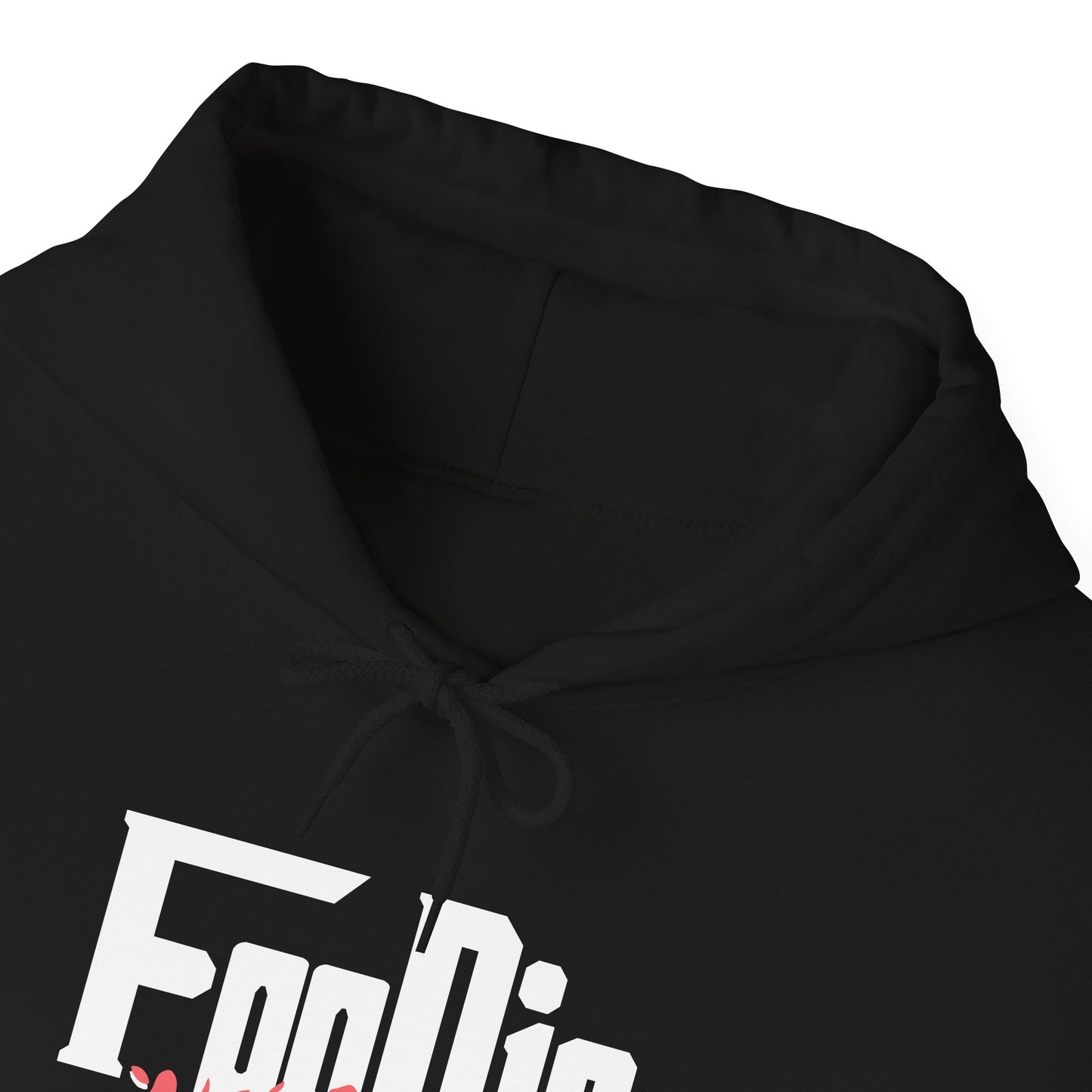 L.O.E.F White Foodie Mafia Unisex Hooded Sweatshirt (Soft Red)
