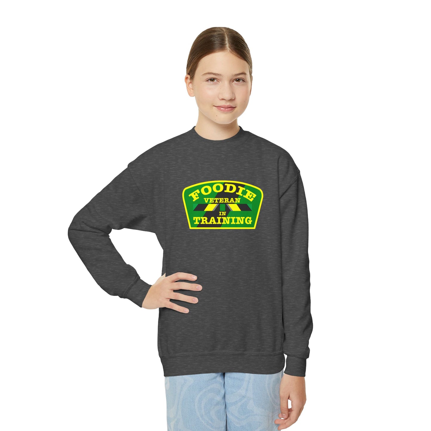 L.O.E.F Young Foodie Veteran In Training Sweatshirt (Yellow and Green)