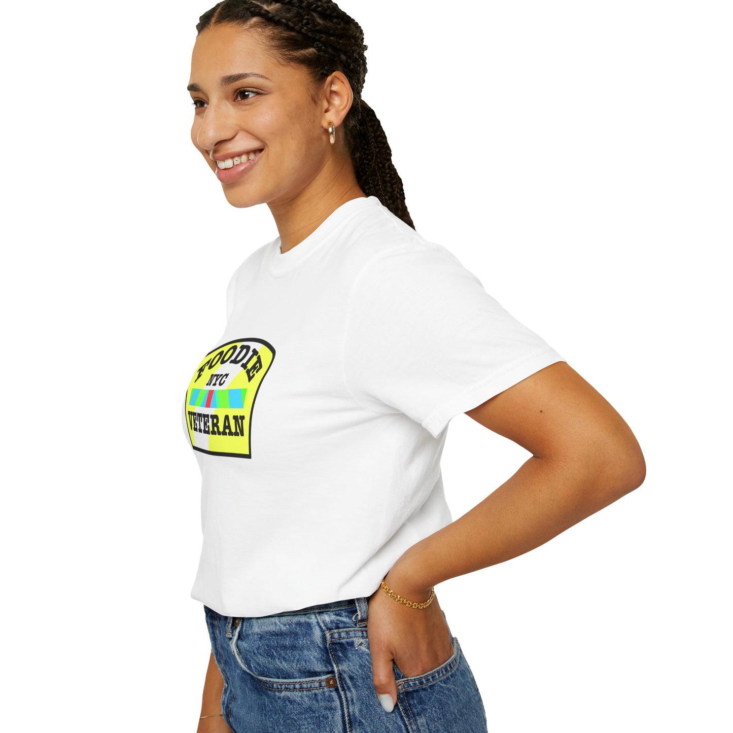 L.O.E.F Foodie Veteran NYC Unisex Tee Shirt (Yellow and Black)
