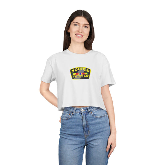 L.O.E.F Foodie Veteran Women's Crop Tee