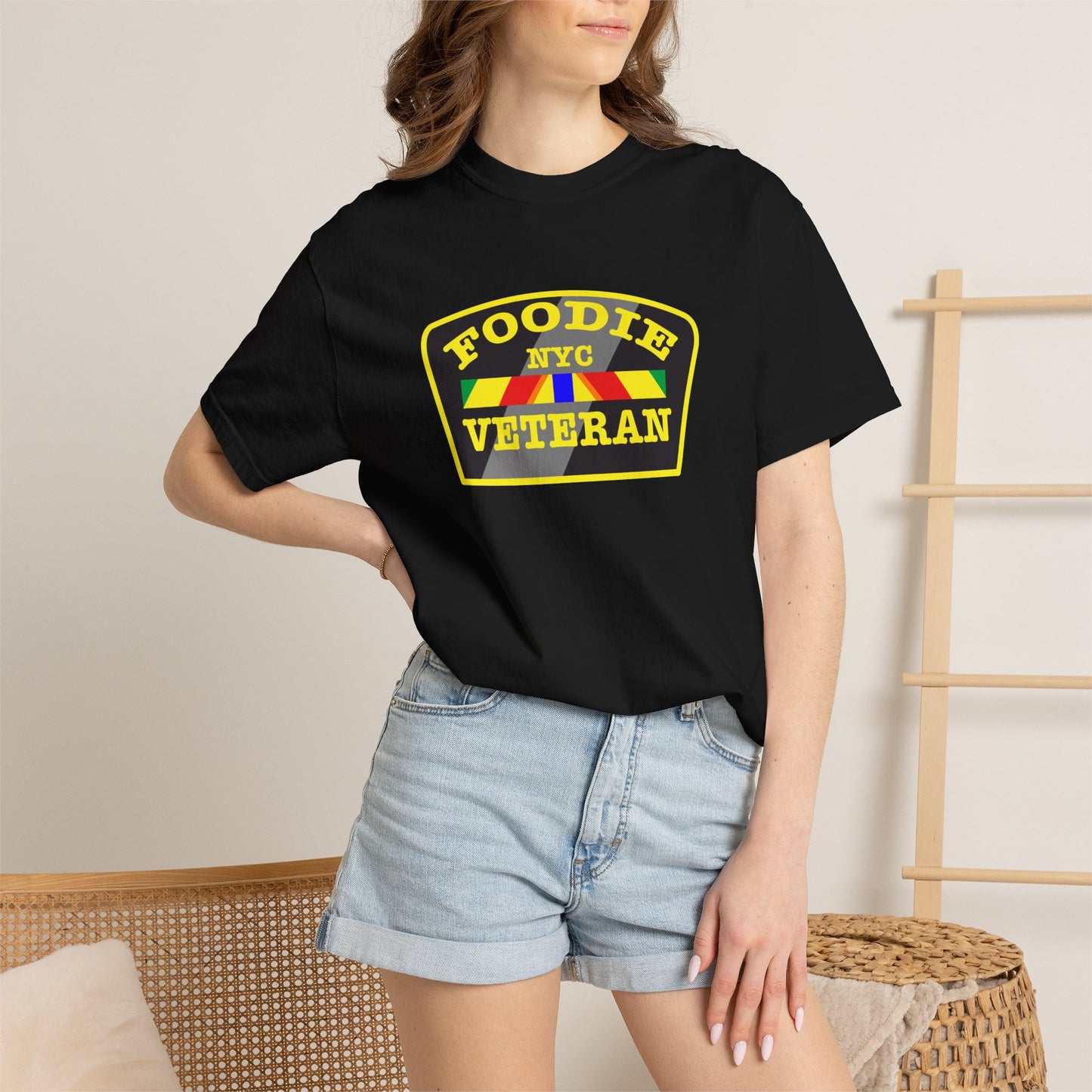L.O.E.F Foodie Veteran NYC Unisex Tee Shirt (Yellow)
