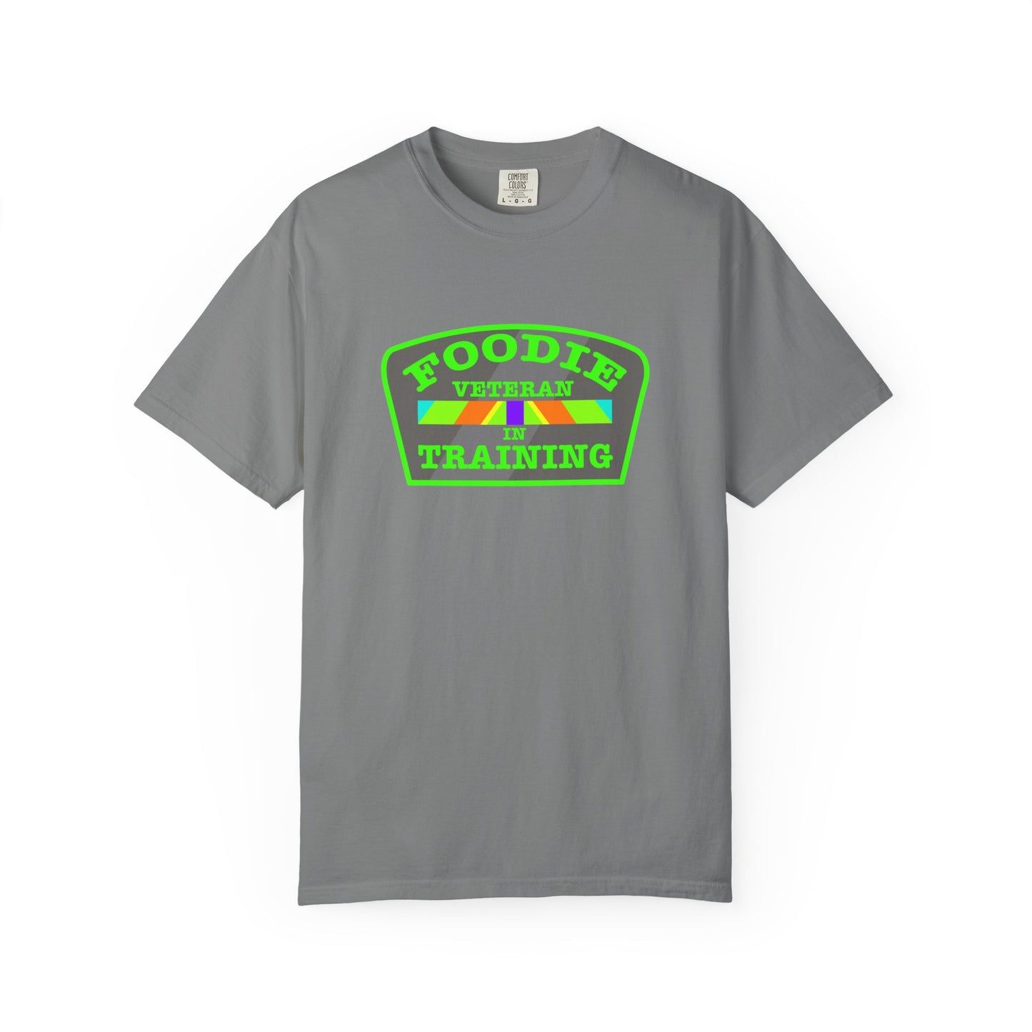 L.O.E.F Foodie Veteran IN TRAINING Unisex Tee Shirt (Neon Green)