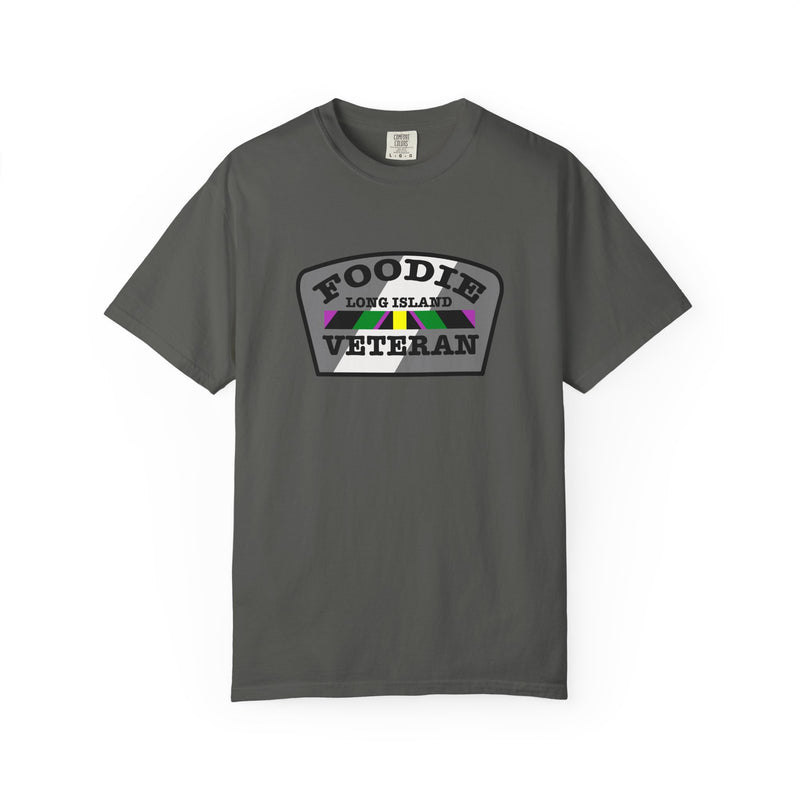 L.O.E.F Foodie Veteran Long Island Unisex Tee Shirt (Gray)