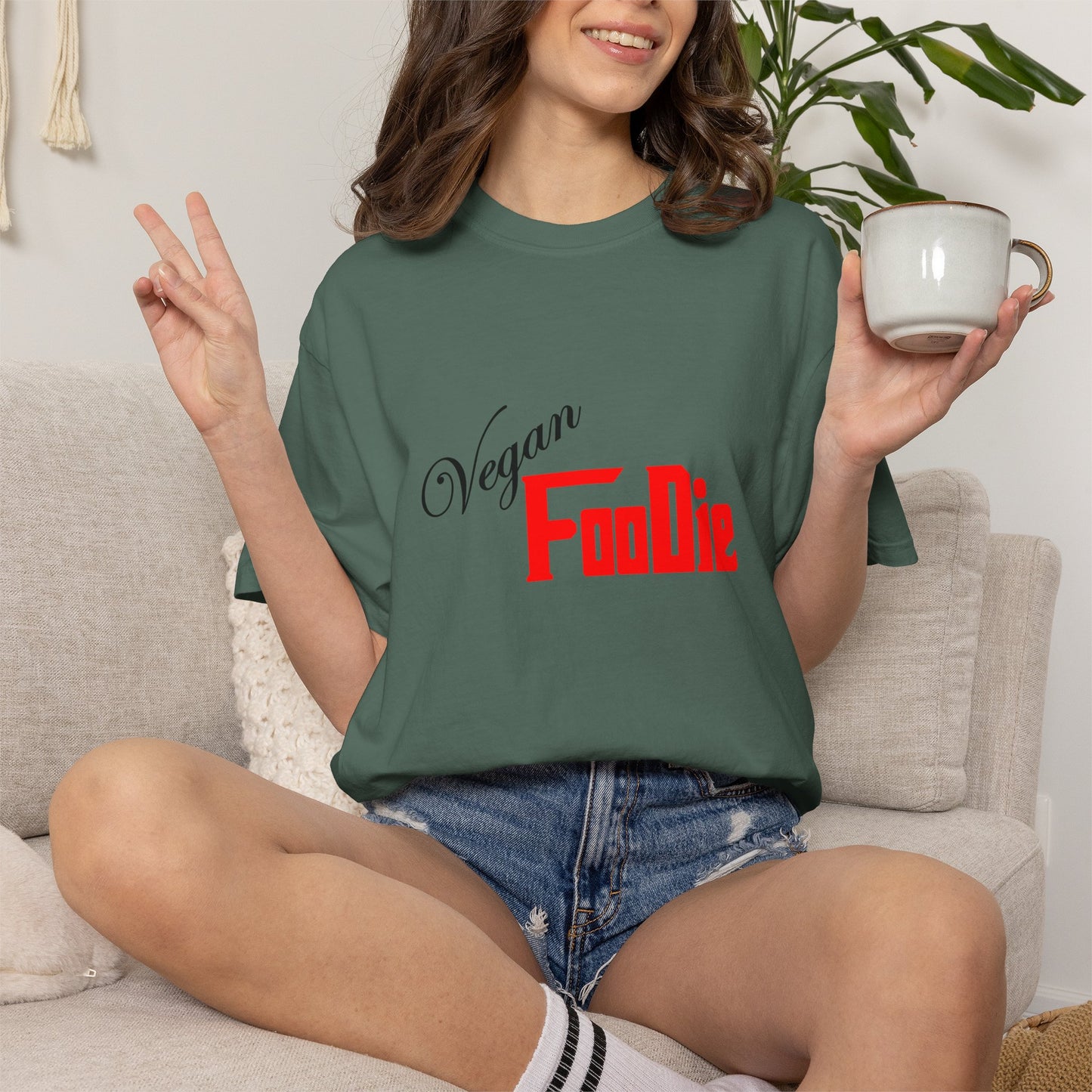 L.O.E.F Unisex Vegan Foodie Tee Shirt (Fiery Red)