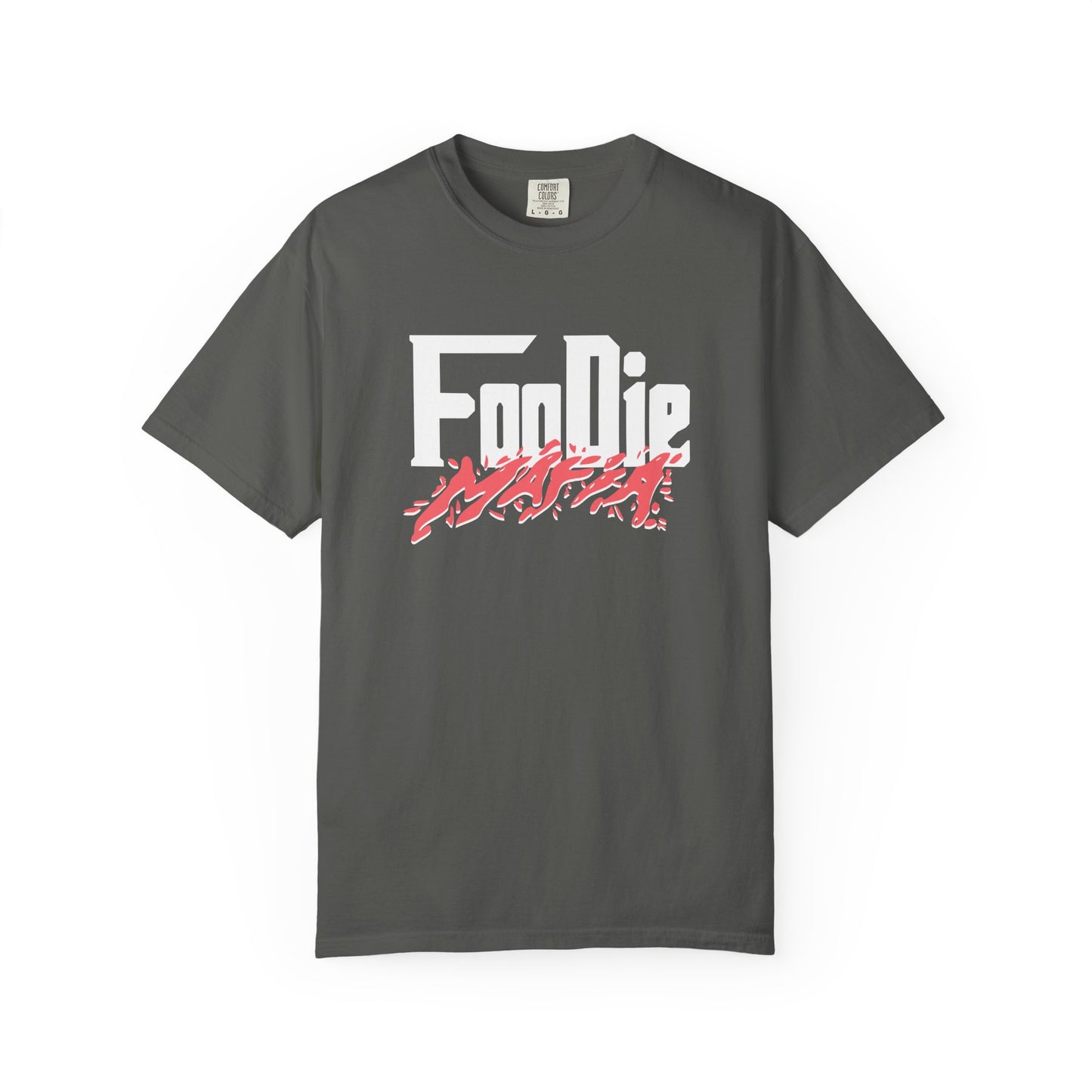 L.O.E.F White Foodie Mafia Unisex Tee Shirt (Soft Red)