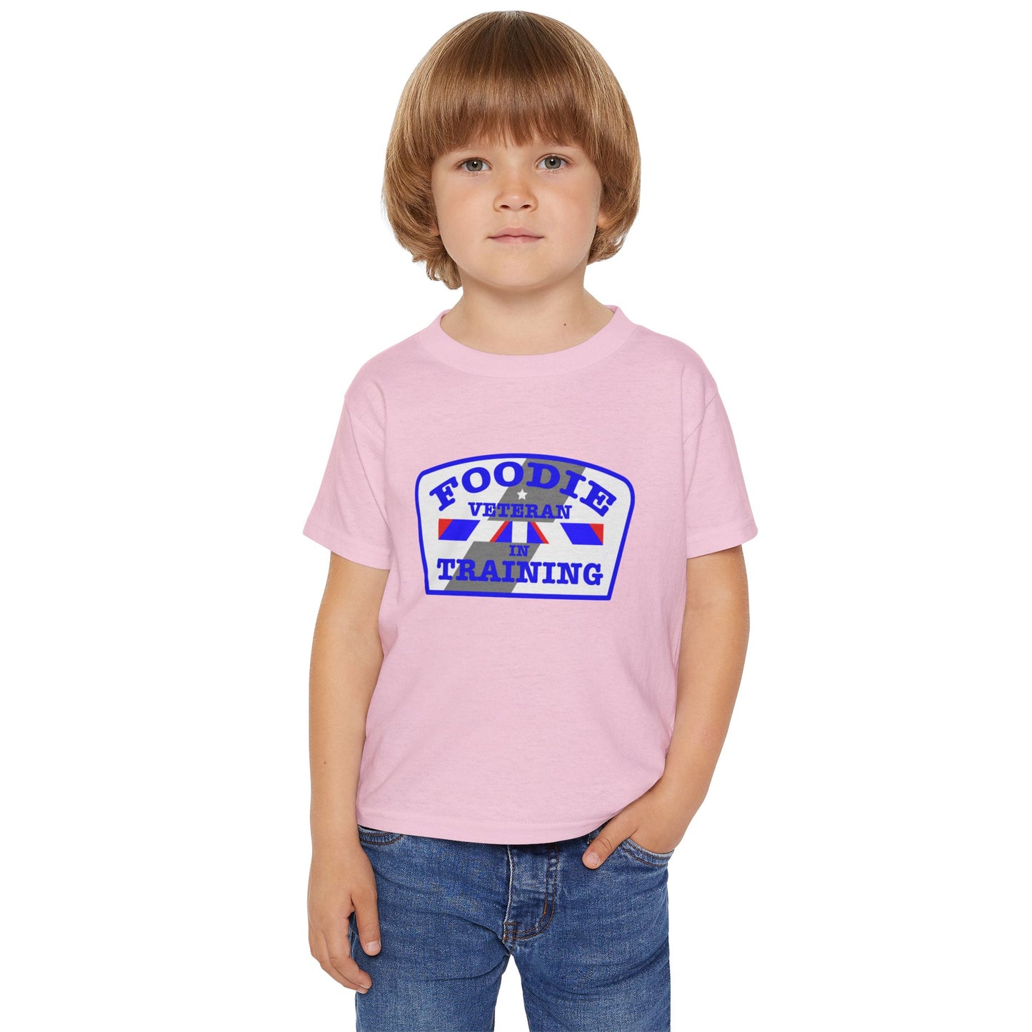 L.O.E.F Foodie Veteran In Training Toddler Tee Shirt (Blue)