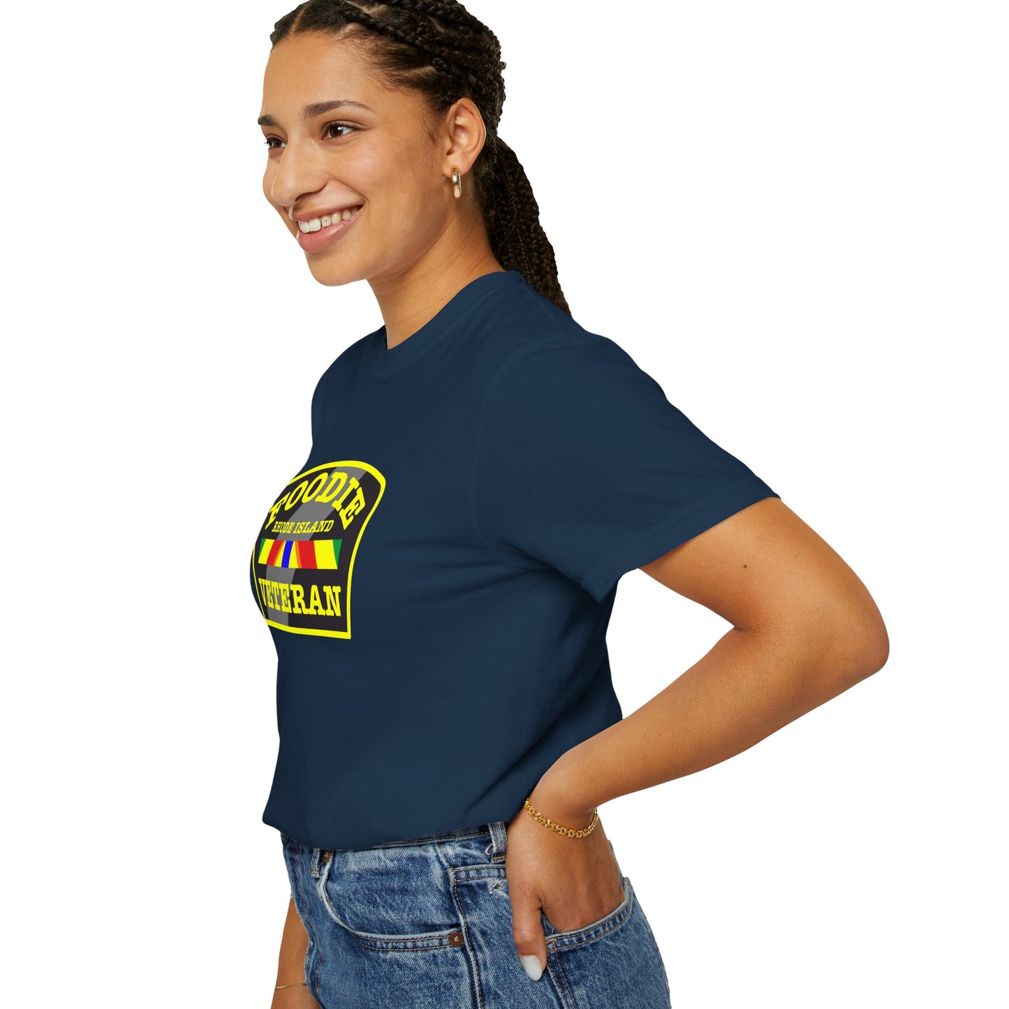 L.O.E.F Foodie Veteran RHODE ISLAND Unisex Tee Shirt (Yellow)