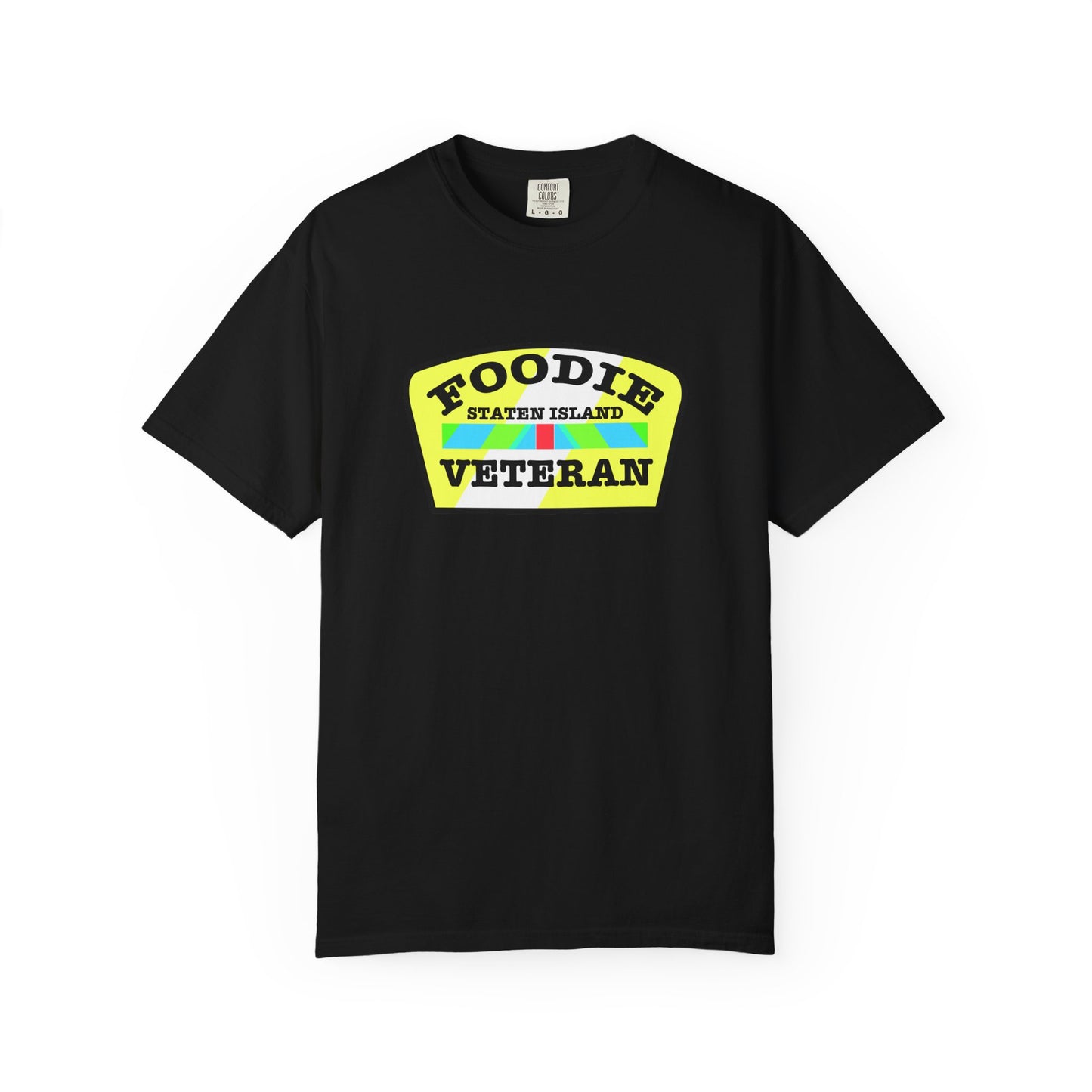 L.O.E.F Foodie Veteran STATEN ISLAND Unisex Tee Shirt (Yellow and Black)