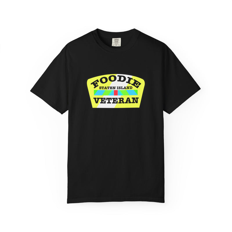 L.O.E.F Foodie Veteran STATEN ISLAND Unisex Tee Shirt (Yellow and Black)