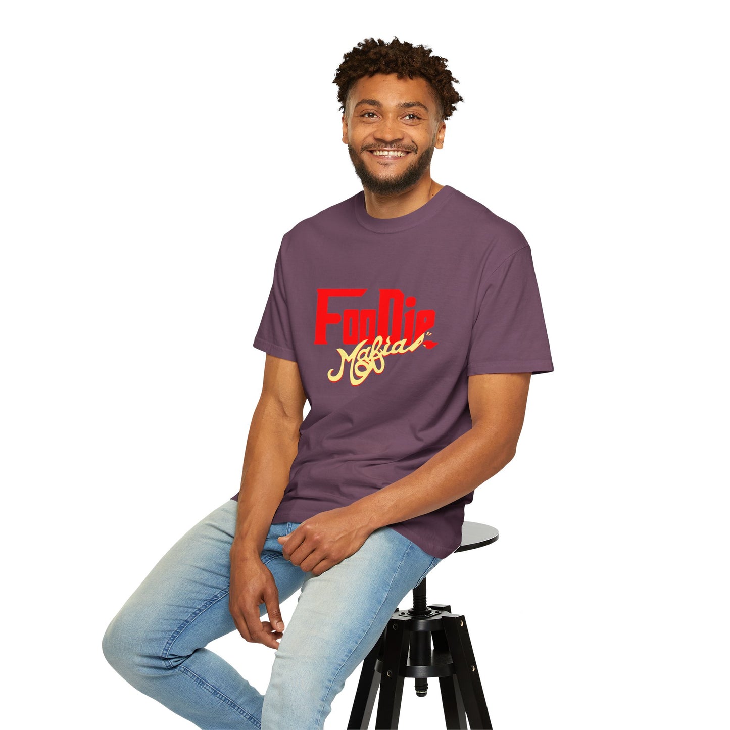 L.O.E.F Red Foodie Mafia Unisex Tee Shirt (Soft Yellow)