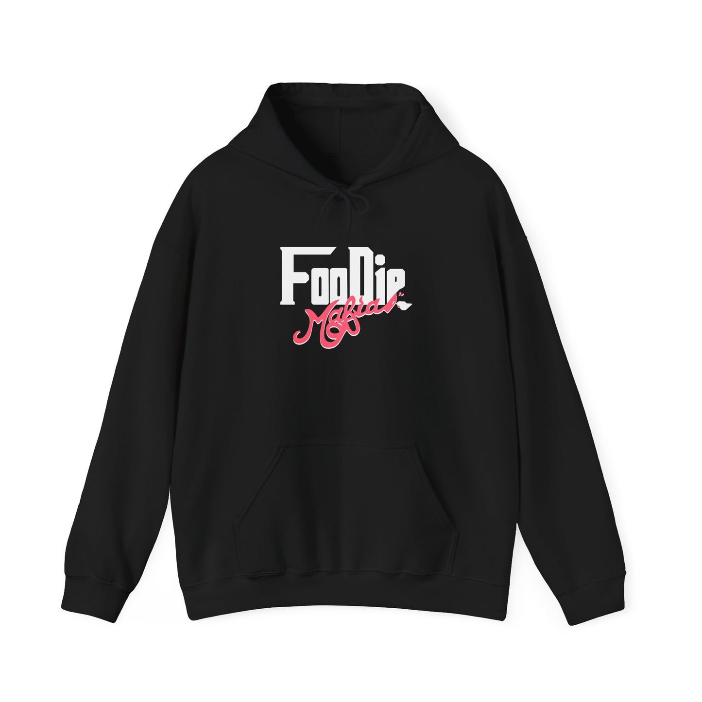 L.O.E.F White Foodie Mafia Unisex Hooded Sweatshirt (Fiery Red)