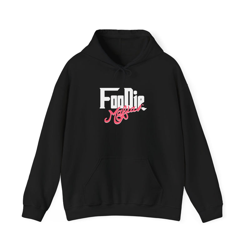 L.O.E.F White Foodie Mafia Unisex Hooded Sweatshirt (Fiery Red)
