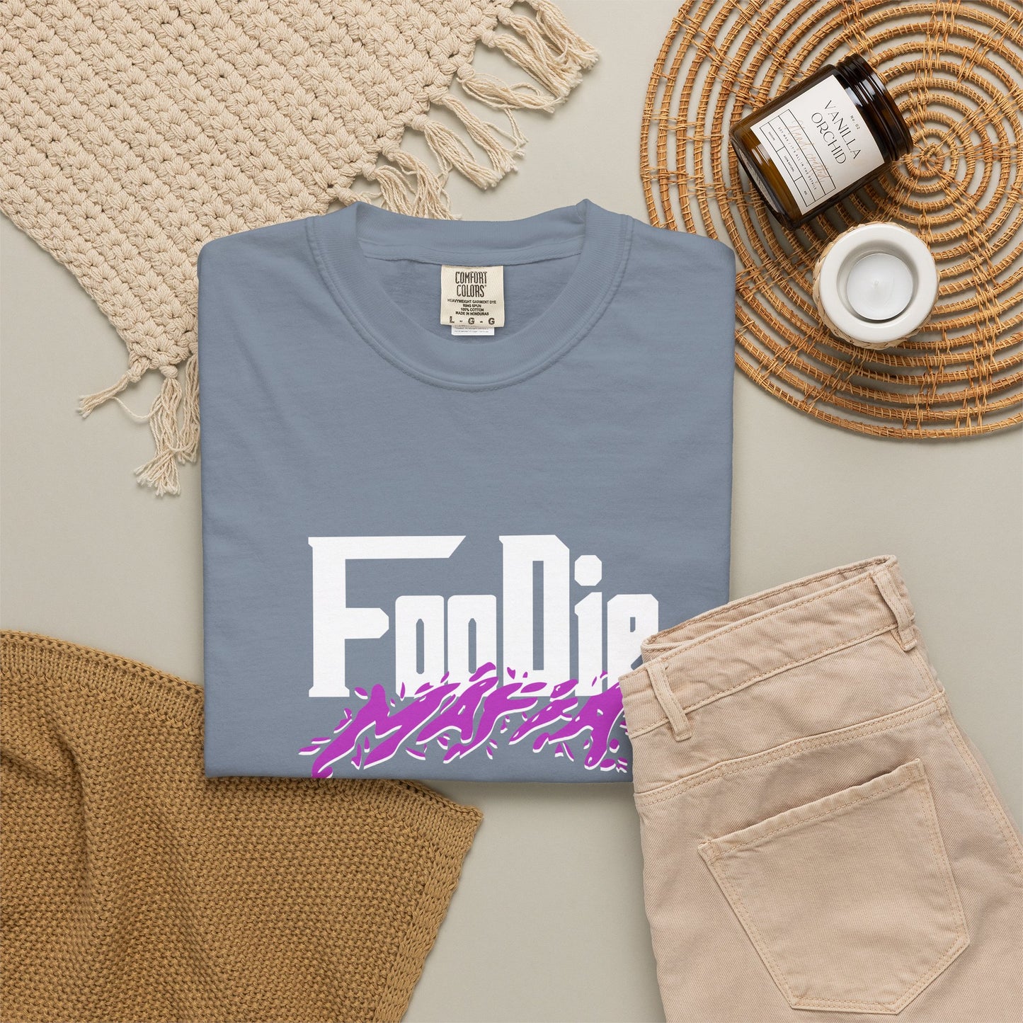 L.O.E.F White Foodie Mafia Tee Shirt (Purple)