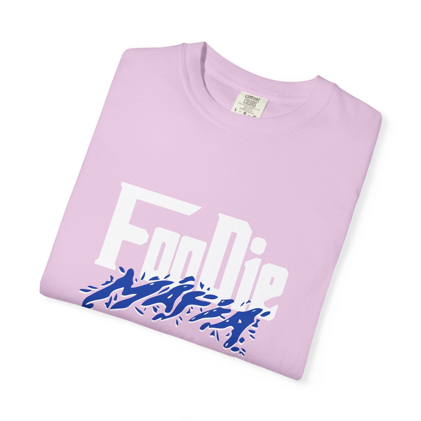 L.O.E.F White Foodie Mafia Unisex Tee shirt (Cobalt Blue)