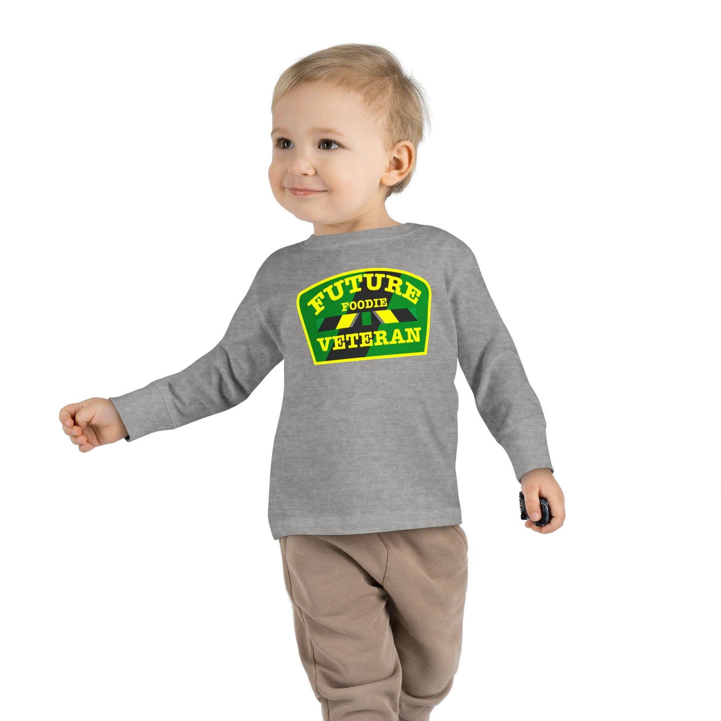 L.O.E.F Future Foodie Veteran Toddler Long Sleeve Tee (Green and Yellow)