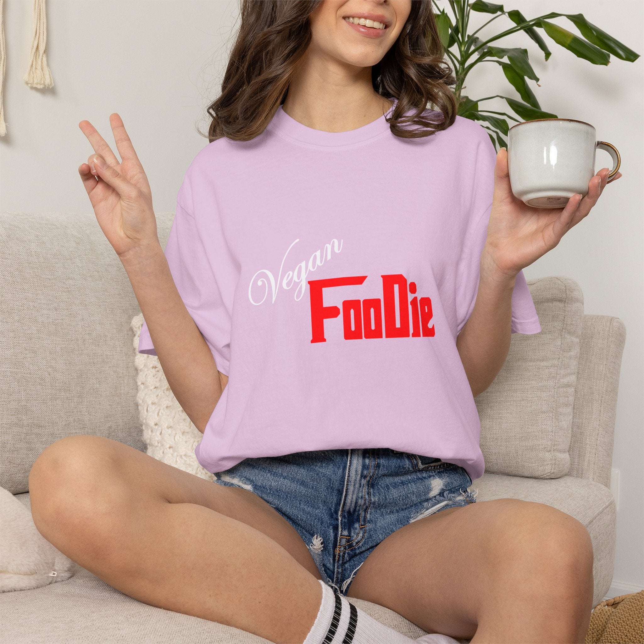 L.O.E.F Unisex Vegan Foodie Tee Shirt (Fiery Red)