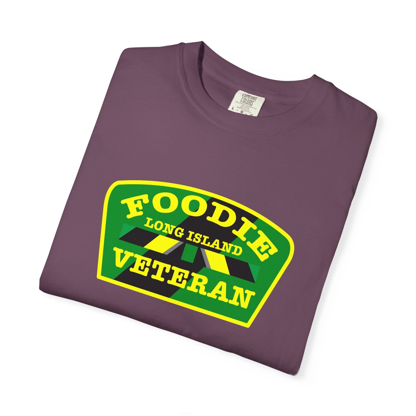 L.O.E.F Foodie Veteran Long Island Unisex Tee Shirt (Yellow and Green)