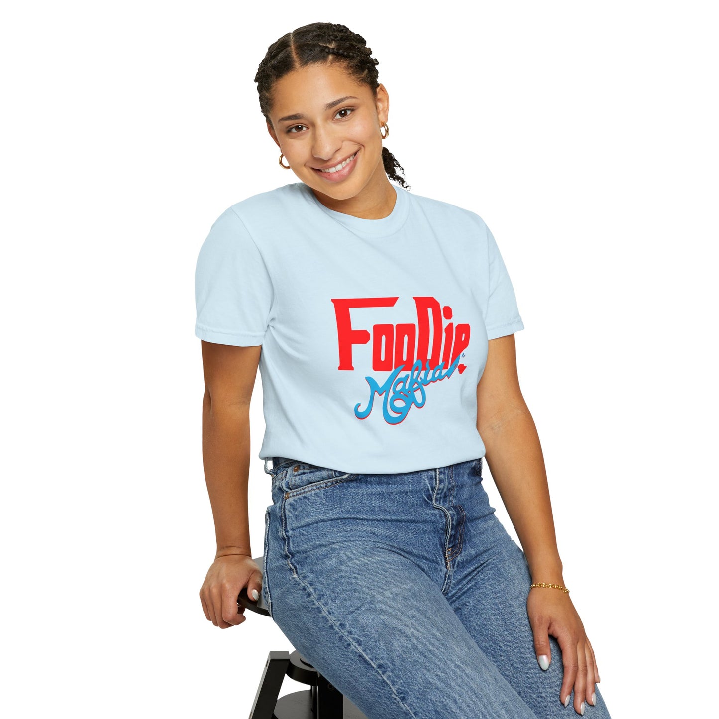 L.O.E.F Red Foodie Mafia Unisex Tee Shirt (Sky Blue)