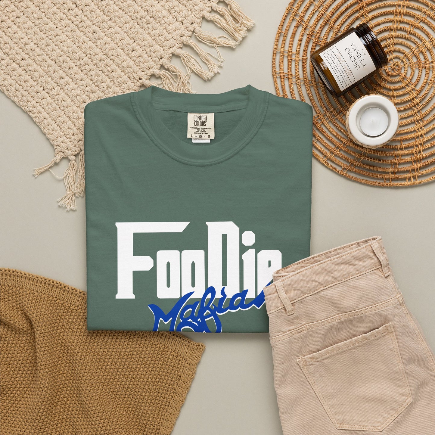 L.O.E.F Foodie Mafia Unisex Tee Shirt  (Dark Blue)