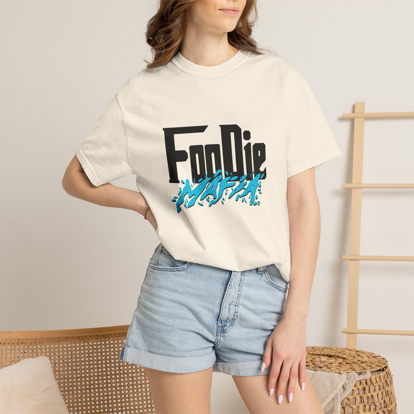 L.O.E.F Foodie Mafia Unisex Tee Shirt (Aqua Blue)